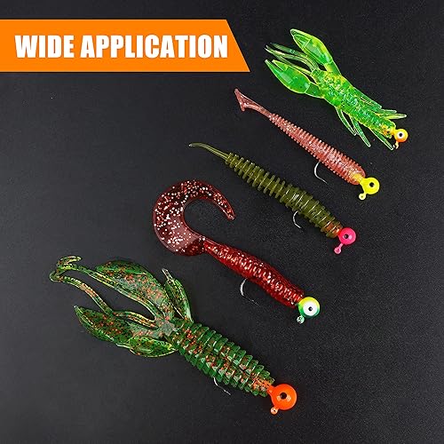 Miniatura 6 de Kit de ganchos para cabeza de plantilla de pesca, 6970 piezas de bolas redondas de crappie cabezas señuelos de pesca pintados surtidos señuelos de