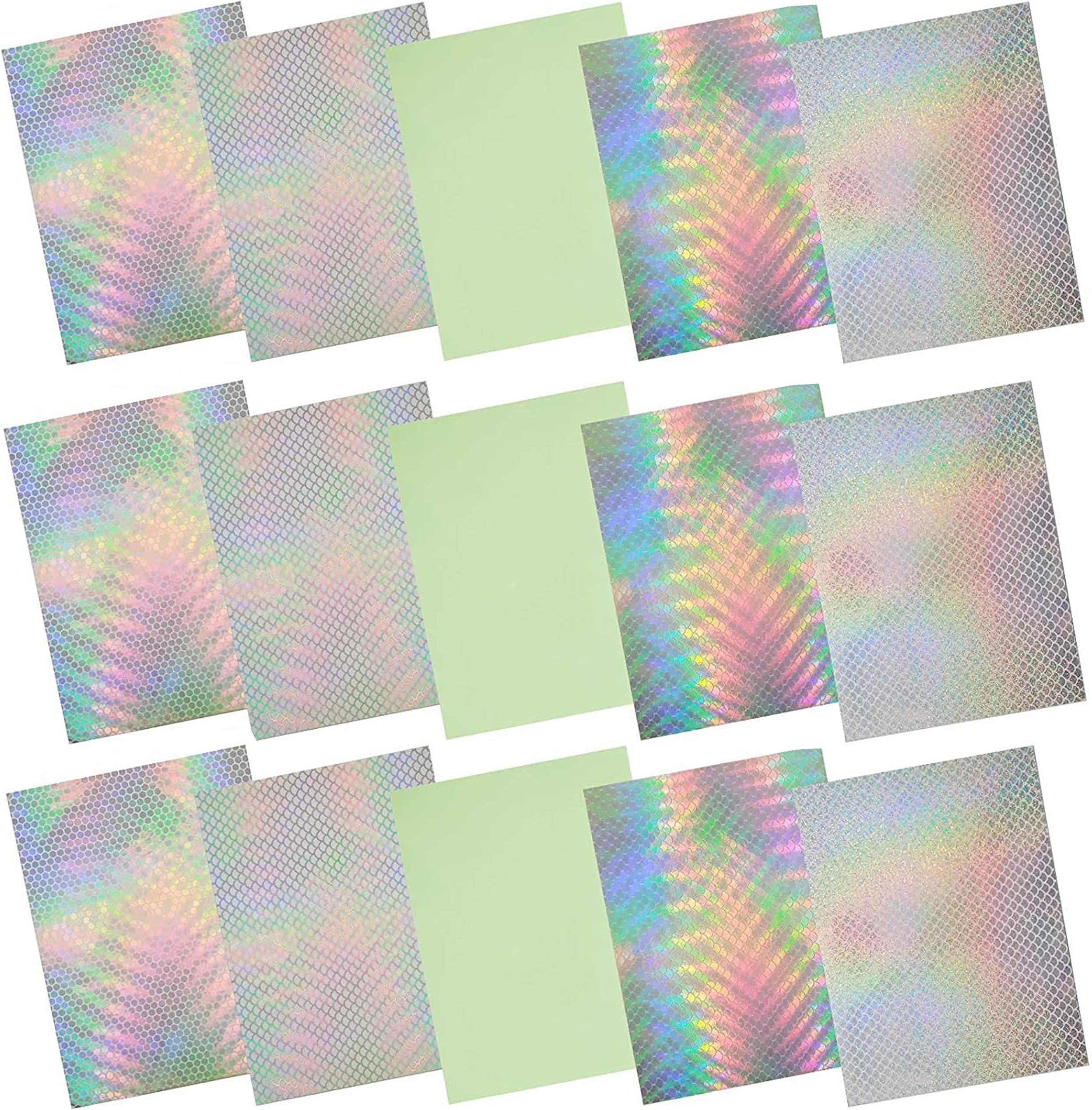 Holographic Fishing Lure Sticker, 15pcs Fish Scales Tape Luminous Sticker Fish Scales Crafts DIY Flash Lure Tape for Metal Baits Fishing Lure Making
