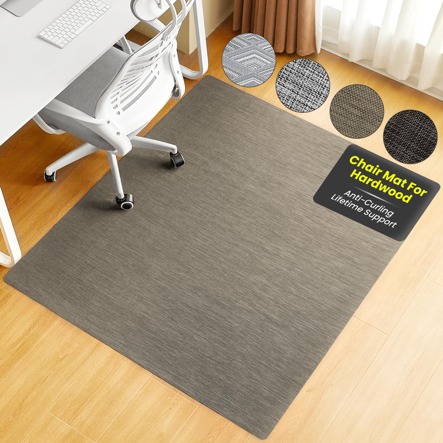 BAGAIL Office Chair Mat for Hardwood Floor 35x47 Heavy Duty Computer Chair Mat - Fast Flat Smooth Glide