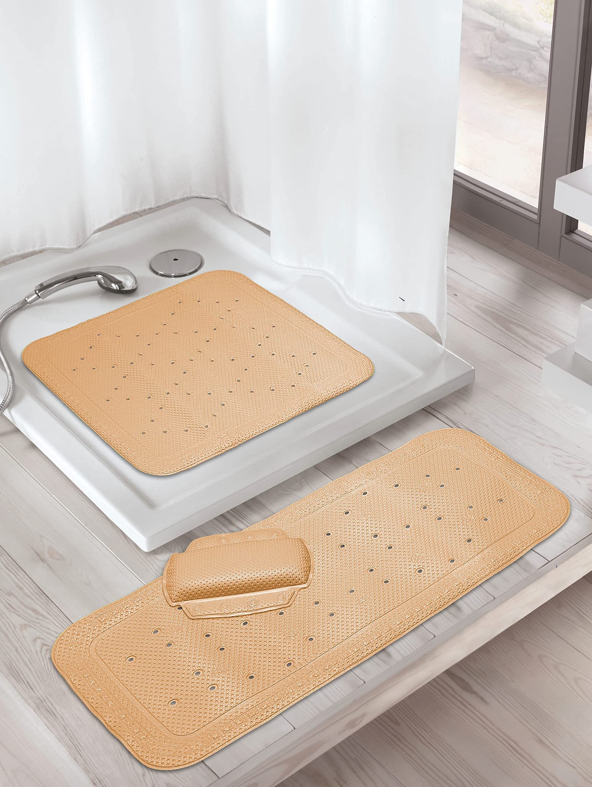 Kleine Wolke Cubi Tappetino Doccia Calypso 50x65 Cm - PVC Resistente, Rosso - Antiscivolo Per Bagno