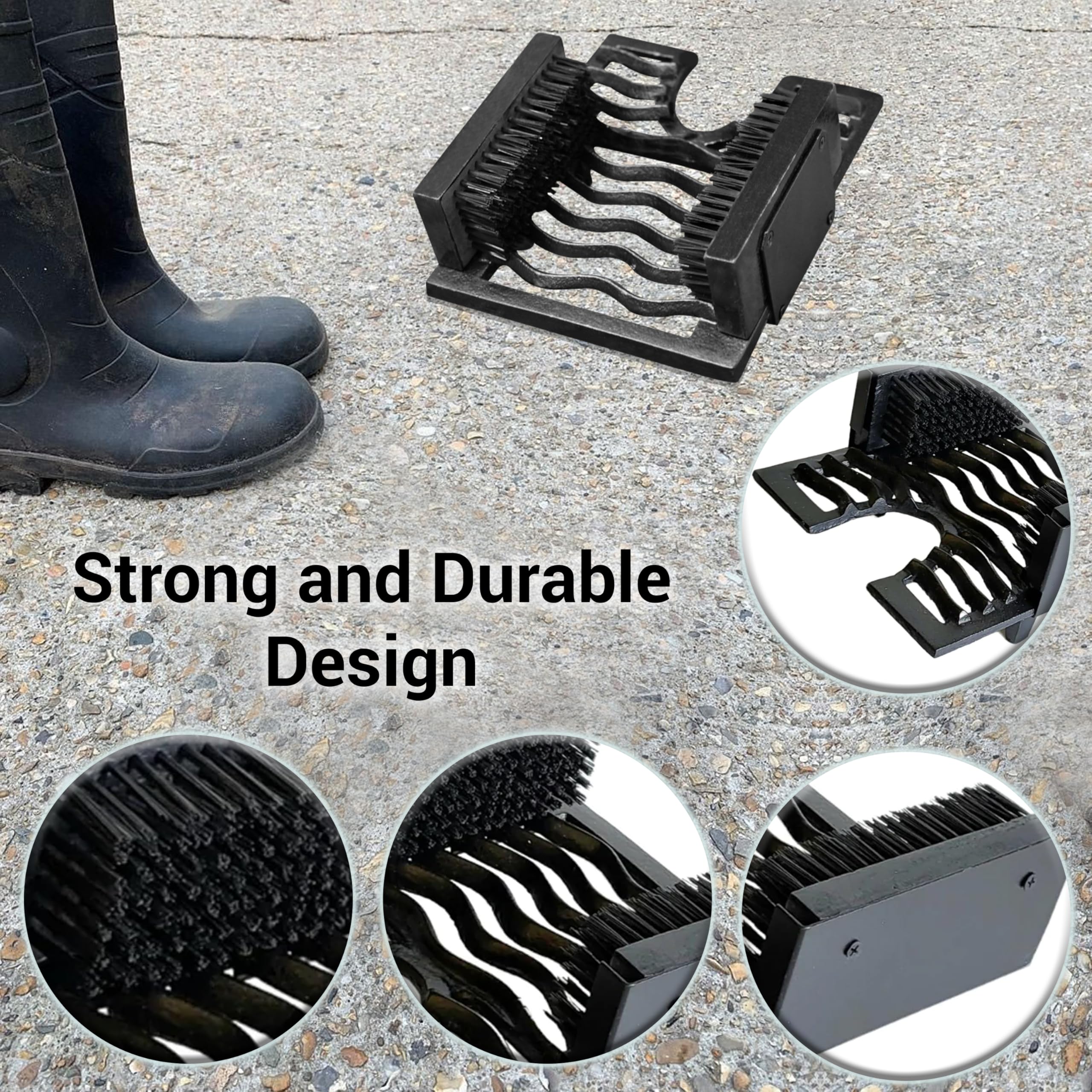 ARSUK Cepillo para Botas Welly, Jack de Arranque y Raspador, Limpiador de Barro al Aire Libre y Removedor de Zapatos, Gabinete y Almacenamiento