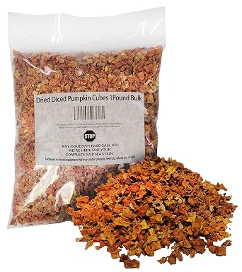 Dried Diced Pumpkin Cubes 1 Pound Bulk-For Soups And Dehydrated Emergency Food Storage or Camping Needs
