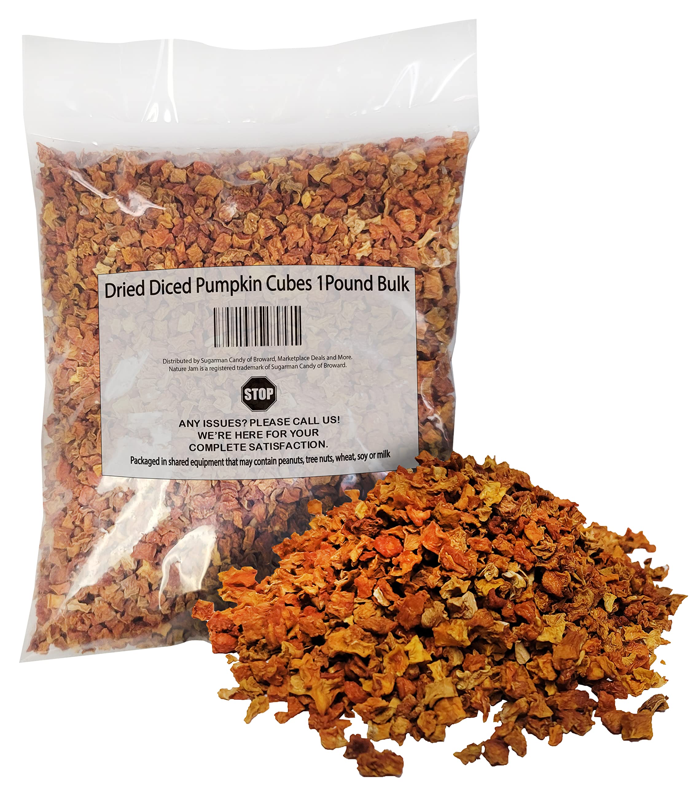 Dried Diced Pumpkin Cubes 1 Pound Bulk-For Soups And Dehydrated Emergency Food Storage or Camping Needs