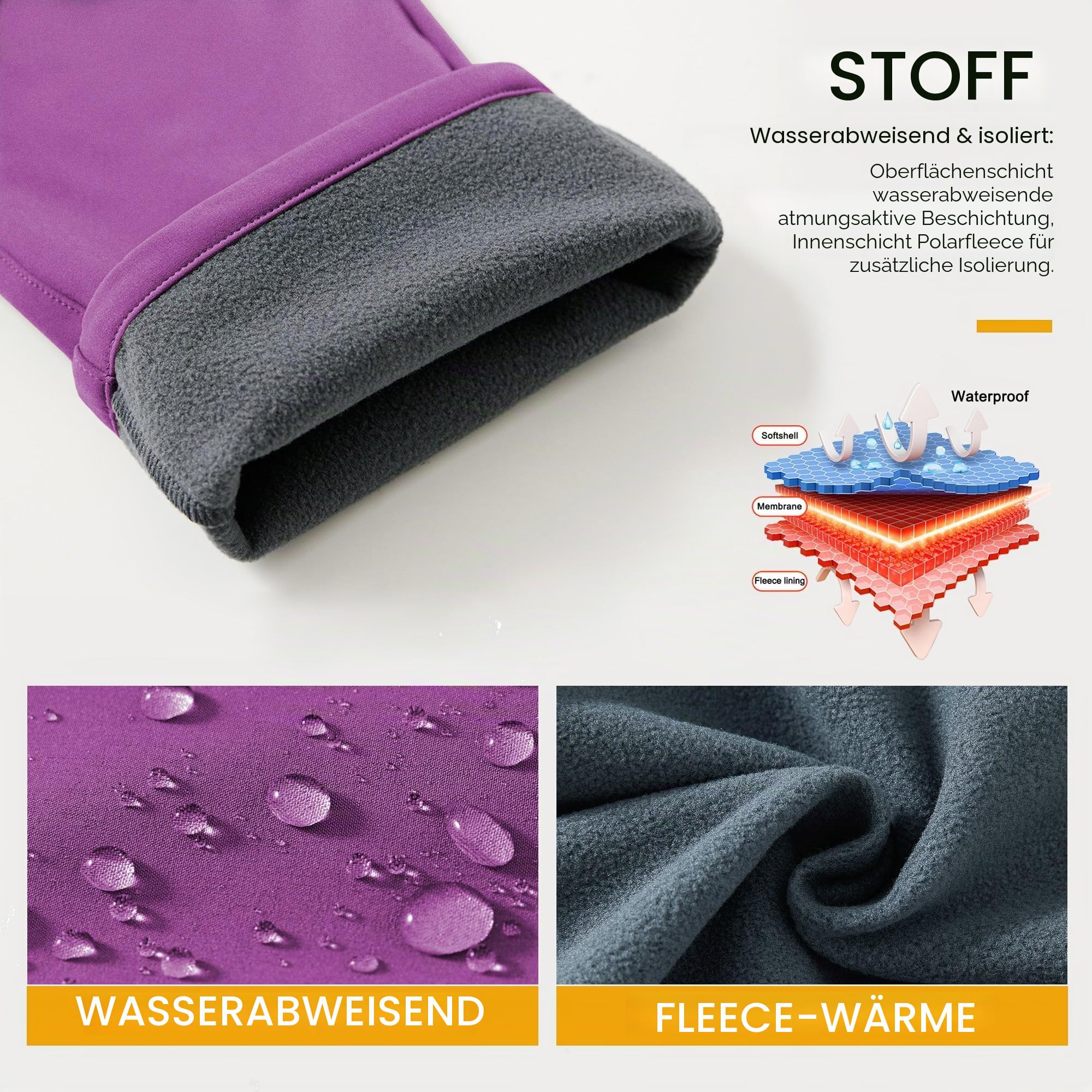 WILLIT Damen Schneehose Thermohose Gefüttert Wanderhose Wasserdicht Softshellhose Fleece Skihose Warm Trekkinghose Winter Outdoorthose Isoliert Kaltes Wetter