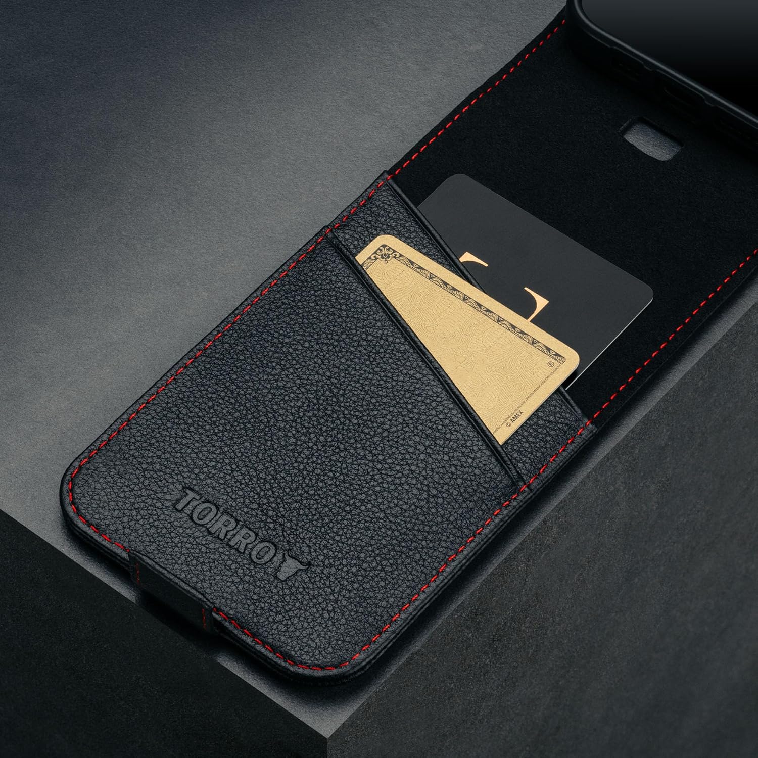 TORRO Flip Case Compatible with iPhone 17e and iPhone 16e (6.1” 2026/2025) - Premium Leather Wallet Case with Card Slots (Black)