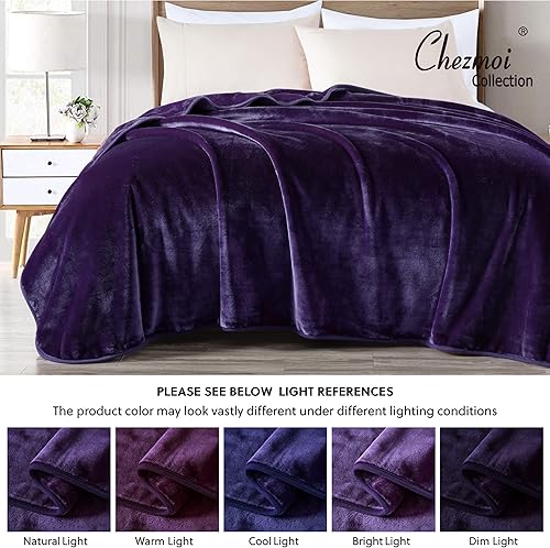 Miniatura 5 de Chezmoi Collection Manta pesada de una sola capa, 9 libras, estilo coreano, de visón Raschel, gruesa y sedosa, 26.46 ozm, 85 x 95 pulgadas, tamaño