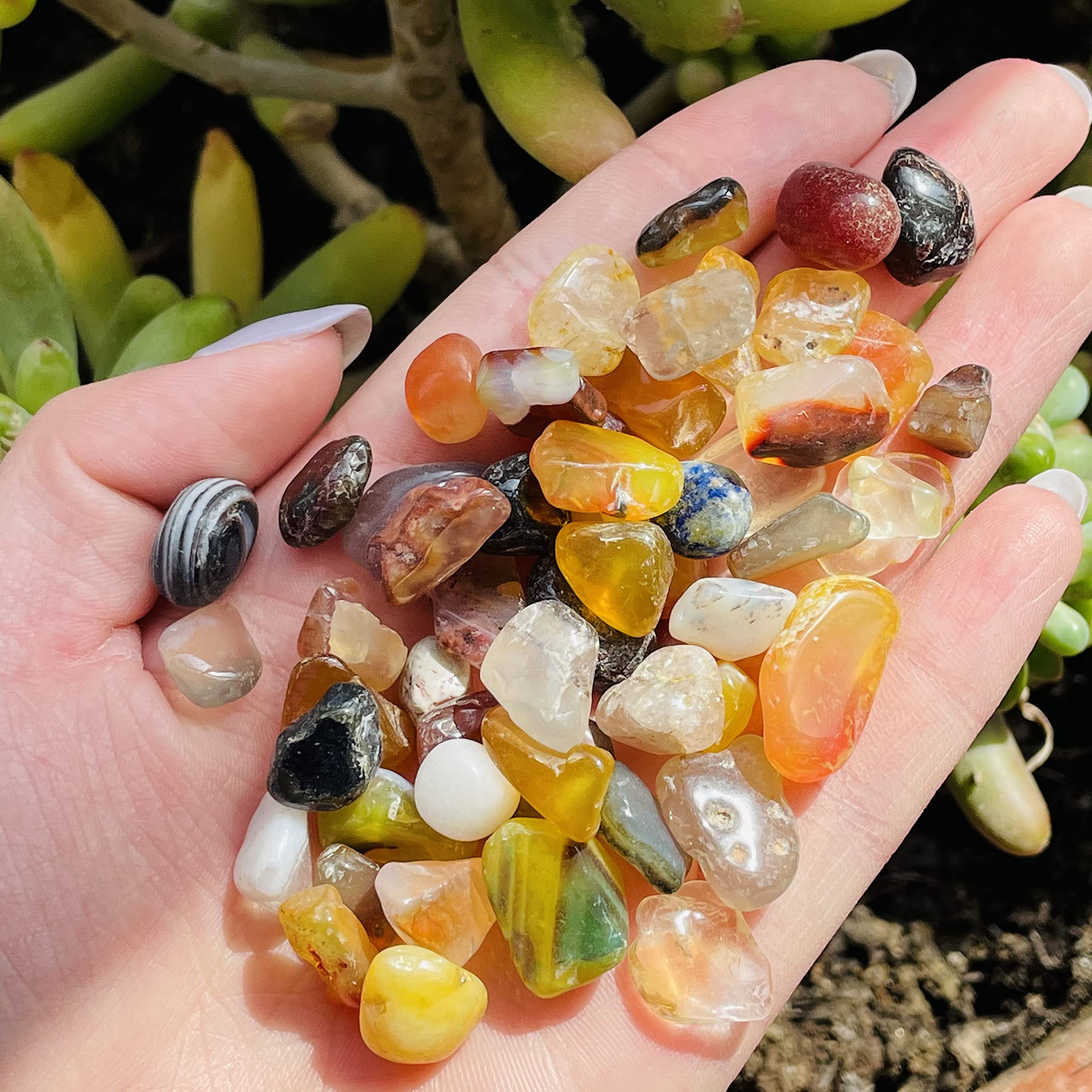 FFIME Gemstones for Decoration Natural Crystal Medaion Gemstone Reiki Tumble Gravel for Decoration Aura Crystal (Color : Multicolor, Size : 1 KG)