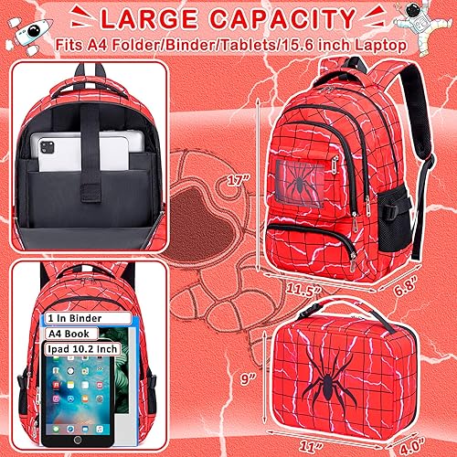 Miniatura 2 de FunnyGifts Mochilas para niños con lonchera para niños, mochila escolar con bolsa de almuerzo para primaria jardín de infantes y preescolar, mochila