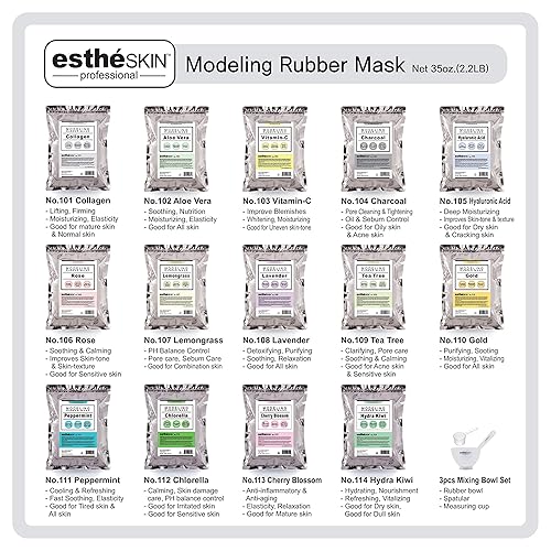 Miniatura 1 de No.102 Aloe Vera Peel Off Tipo Modelado Máscara de goma en polvo para tratamiento de cuidado facial de la piel, 35oz