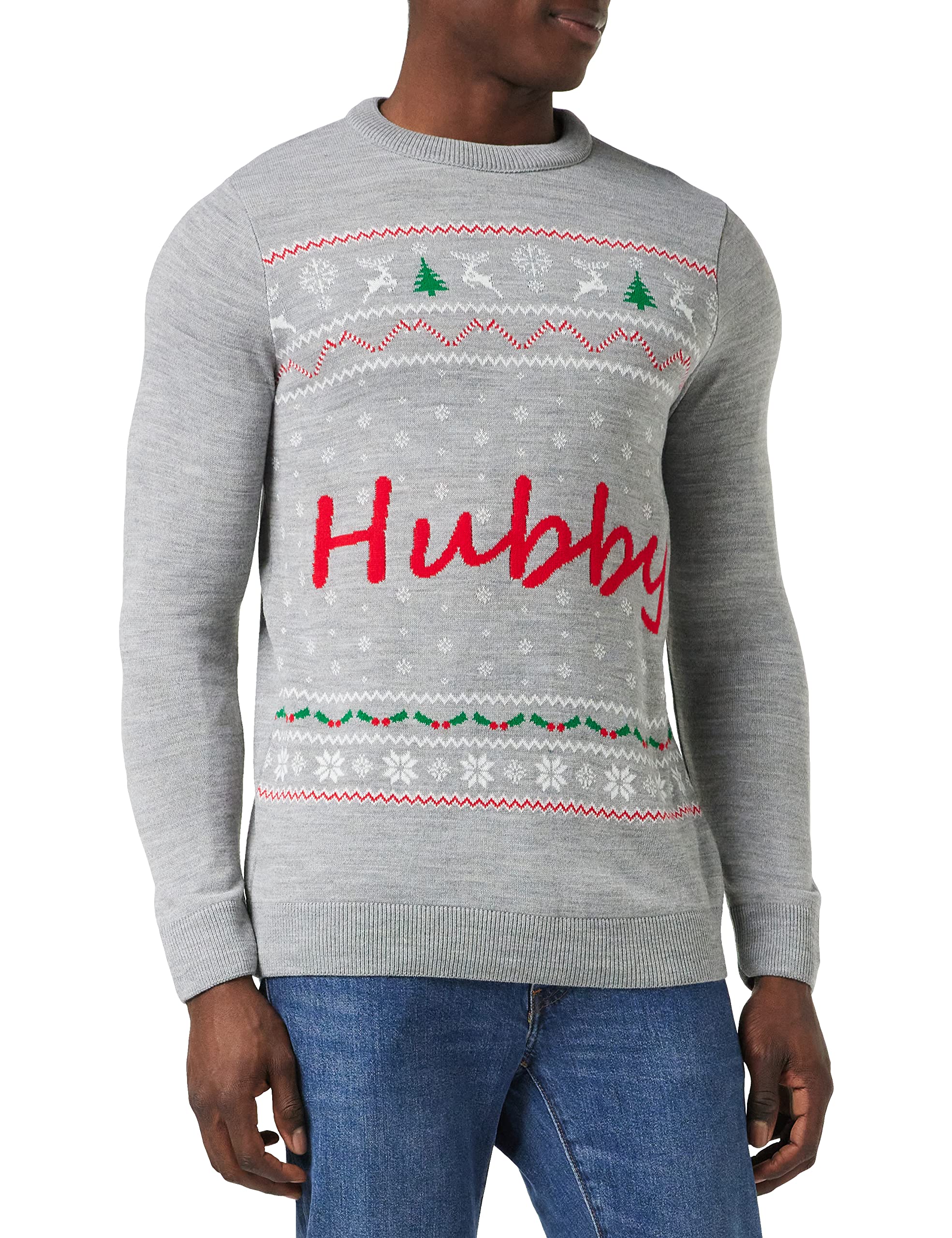 FM London Men's Novelty Christmas Jumper