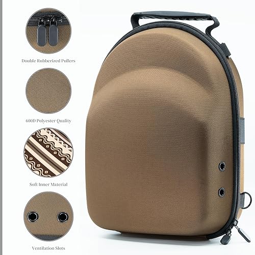 Miniatura 2 de NATIQ Funda de viaje para gorras de béisbol, carcasa rígida de EVA, se adapta a 6 gorras, resistente al agua y a los golpes, asa de transporte +