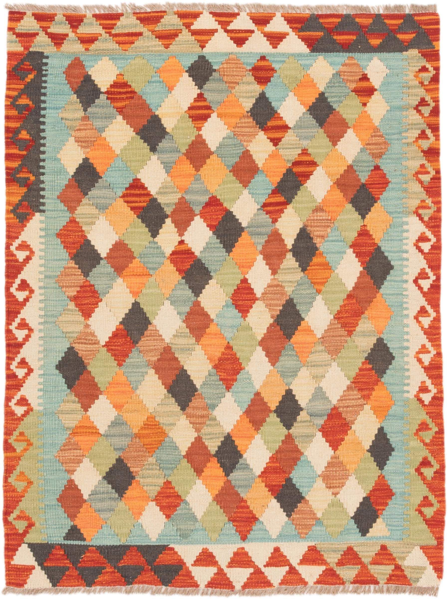 Tapis Kilim Afghan en laine 92x120 tissé main tapis d'Orient