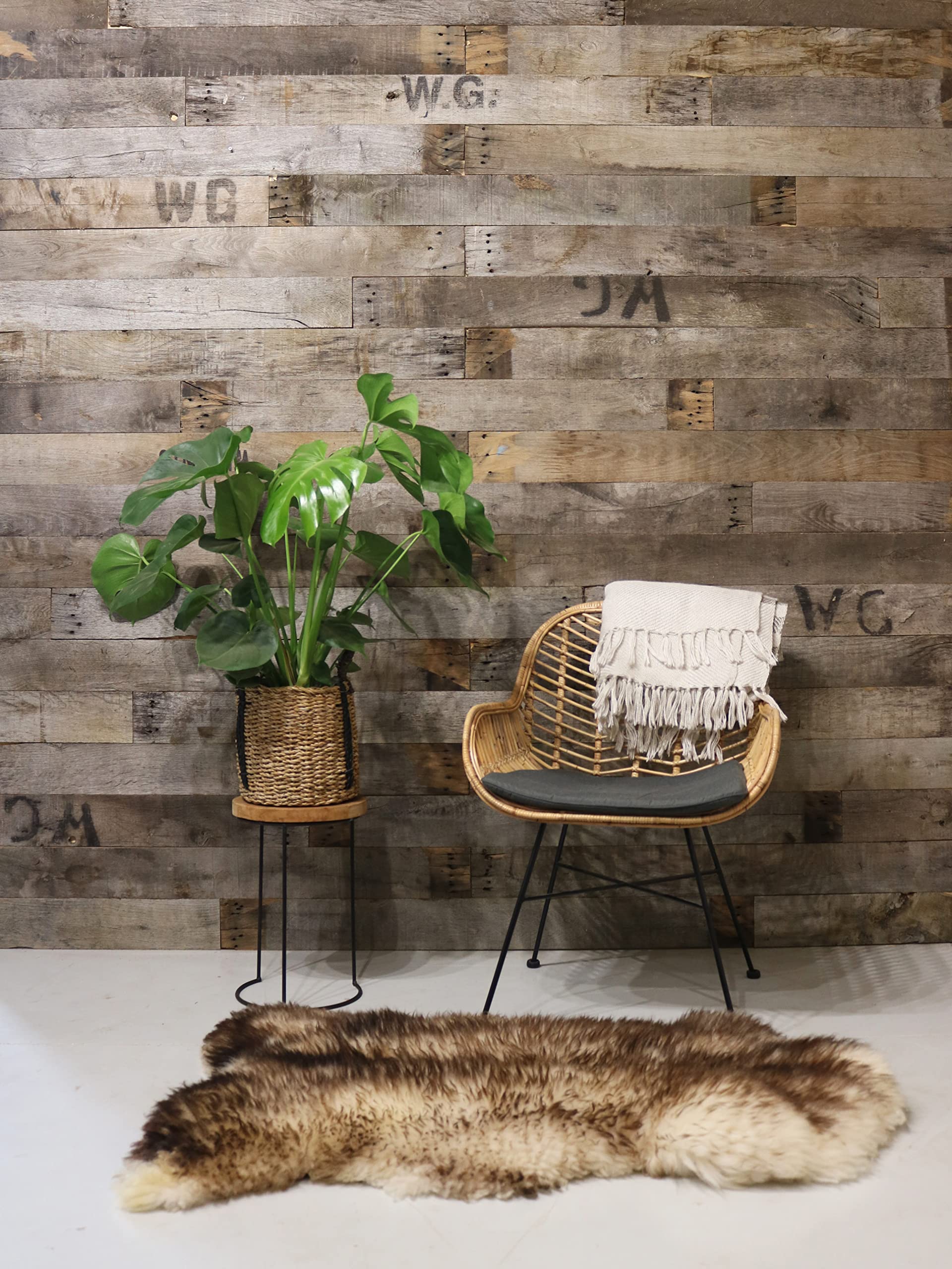 Rivestimento da parete in legno vecchio, 0,8 M2 per scatola, rivestimento da parete in legno anticato, pannelli in legno 3D per decorazione murale, rivestimento decorativo da parete per interni