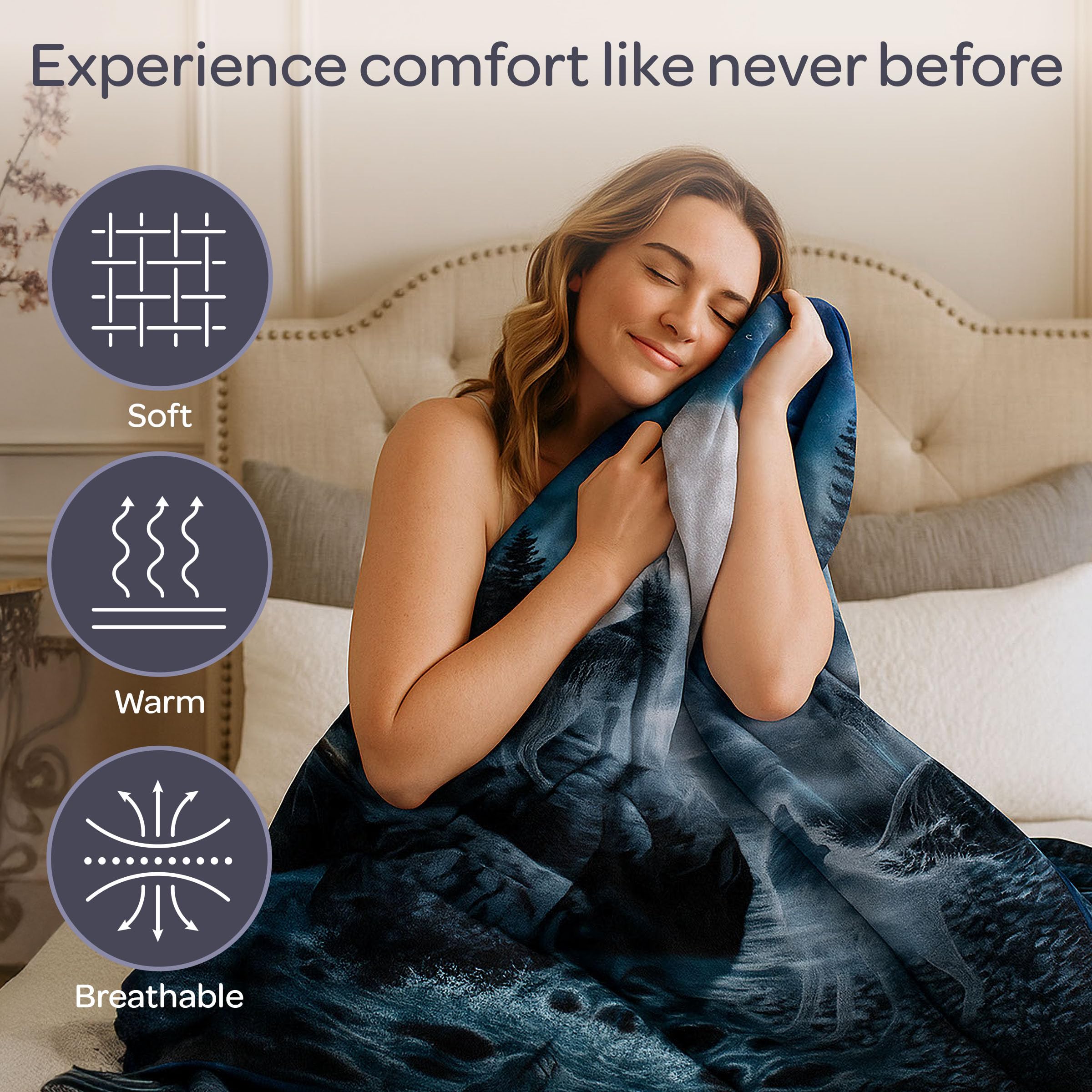 アイドル First Howling:ME 3WAY BLANKET Howling Wolf Pack Fleece Throw Soft Blanket by Collin Bogle