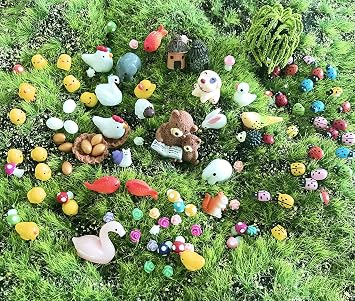 JKanruh 101 Pieces Miniature Animals,Fairy Garden Accessories,Miniature Toy Animals Ornament Kits Set for DIY,Fairy Garden House,DIY Terrarium,Flower Pots Ornaments,Craft Decor ...