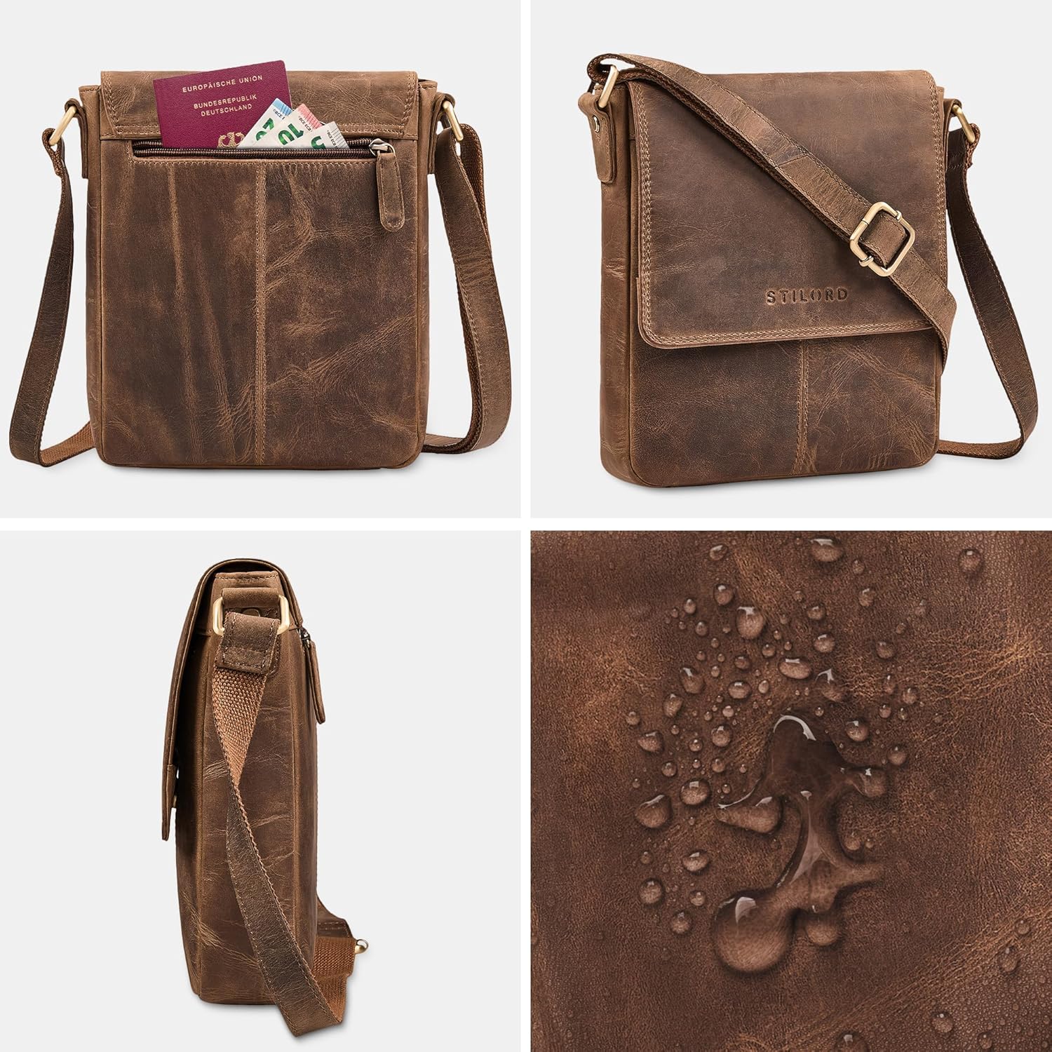 Die besten Umhängetaschen für jeden Anlass: Stil und Funktionalität 8 STILORD Bari Ledertasche