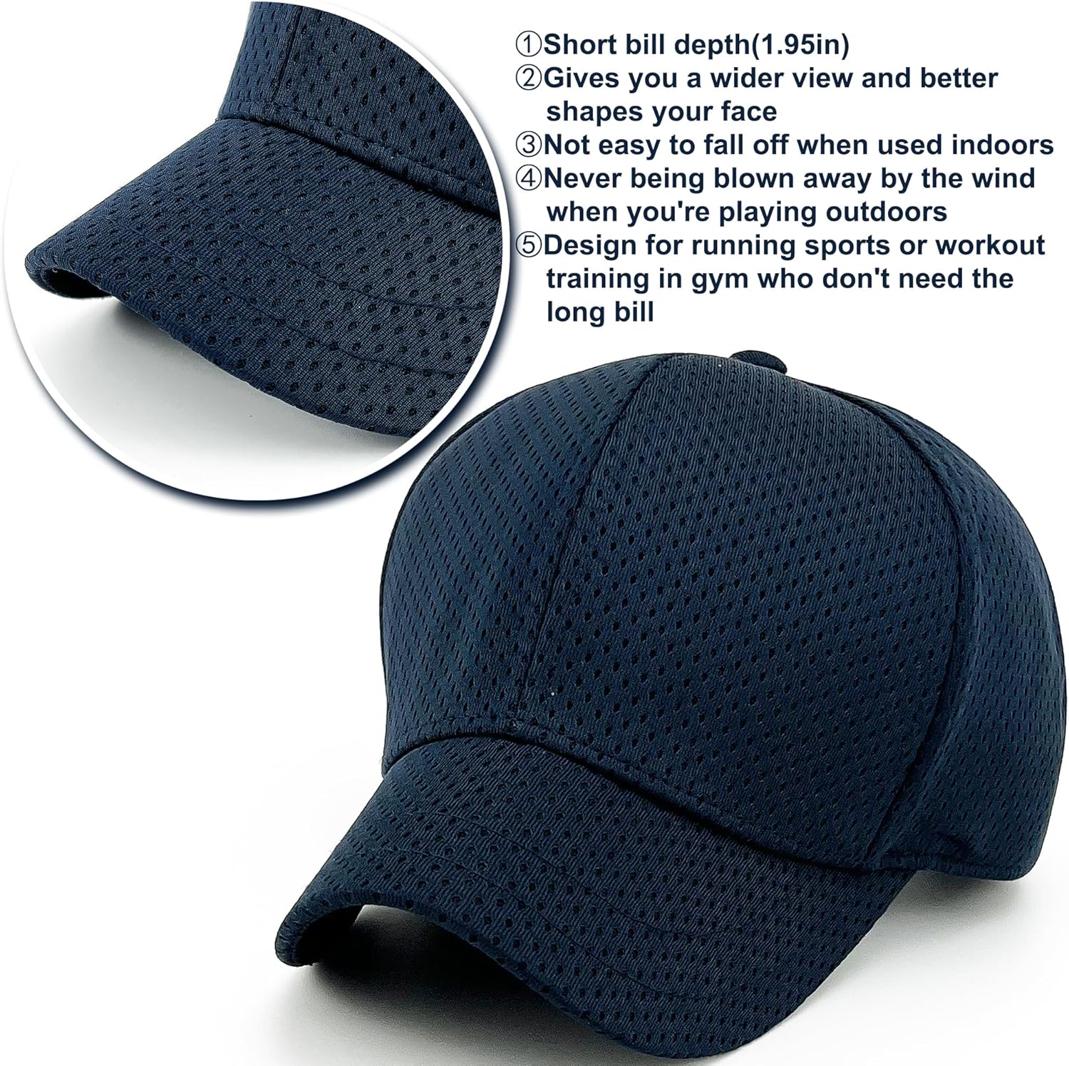 Womens Full Mesh Breathable Structured Baseball Cap for Running Mens Summer Quick Dry Moisture Wicking Golf Hat - Image 3