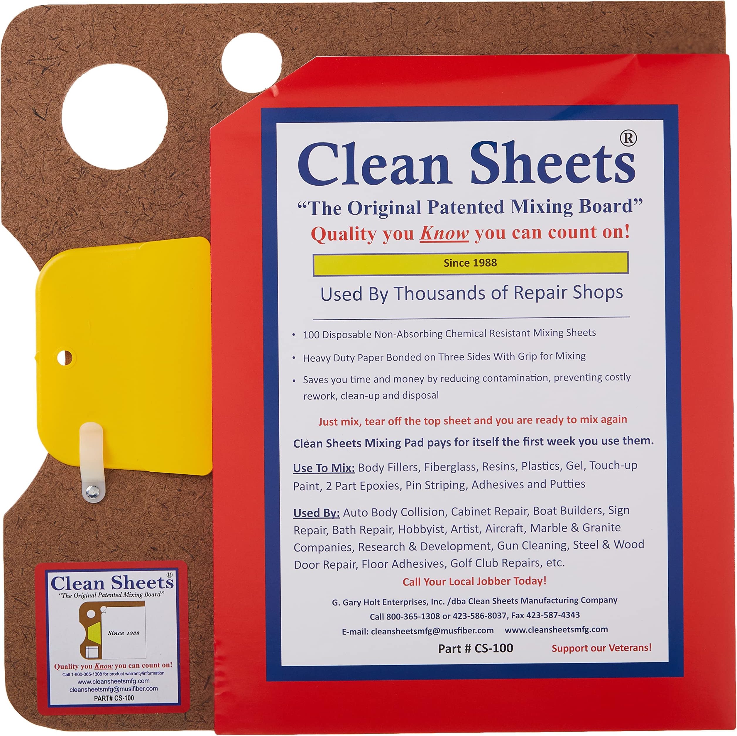Clean Sheets Superior Mixing Pad (8 1/2 X 11) - 100 Disposable Sheets for Toughest Job, 1 Count (Pack of 12)