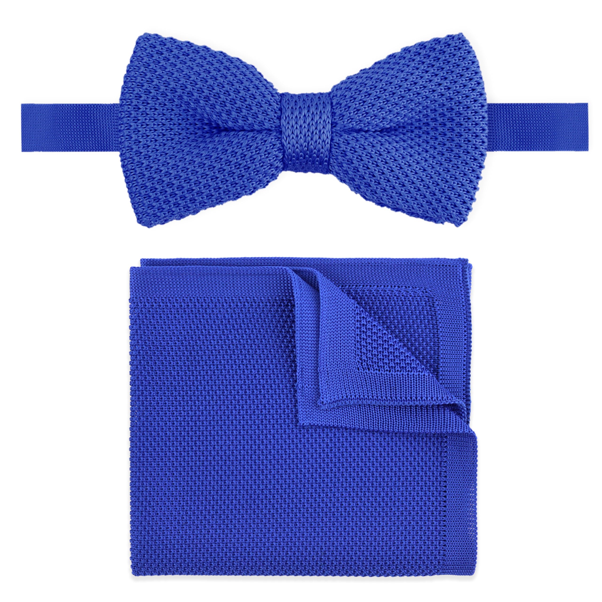 Nœud papillon tricot 100% polyester bleu marine de haute finition - 6
