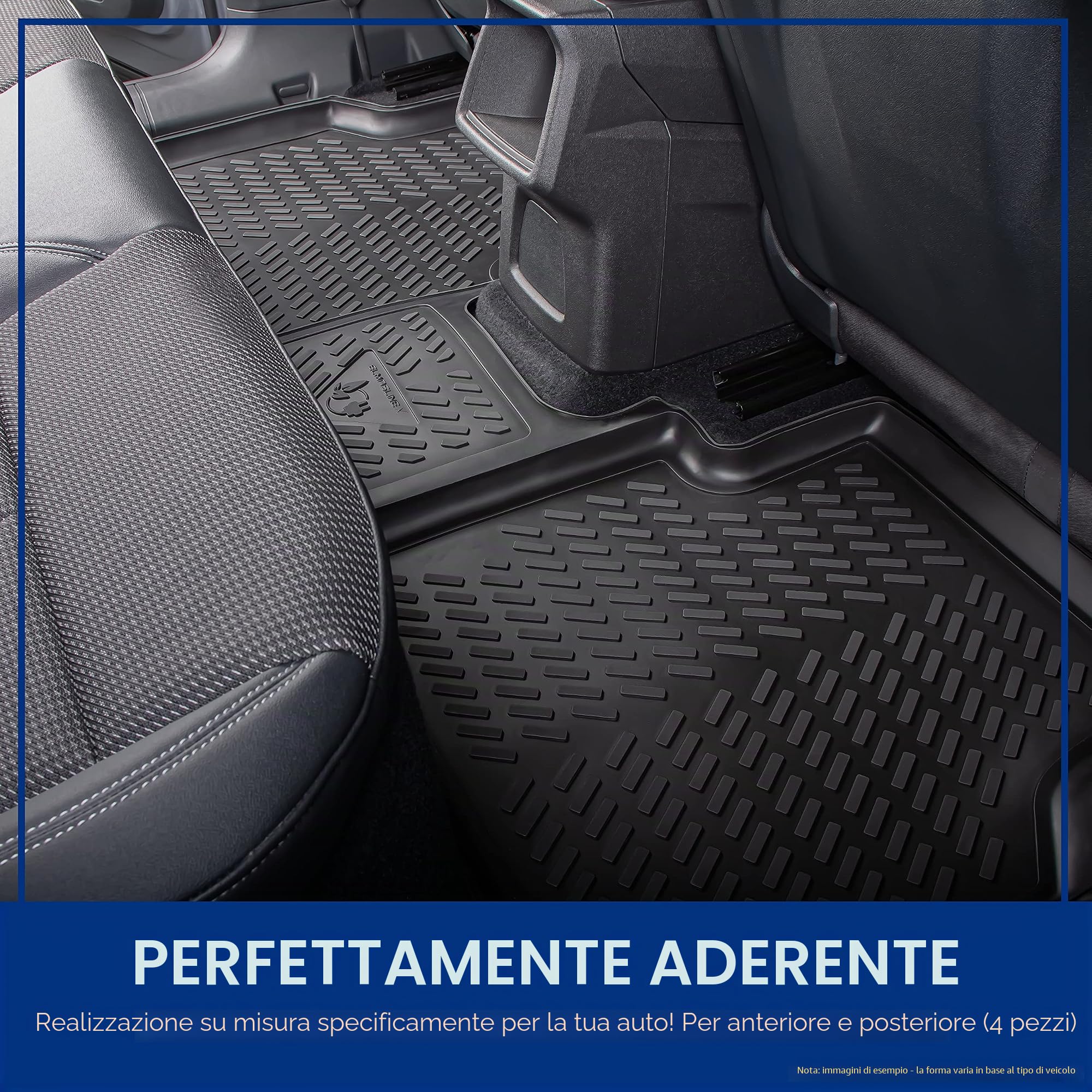 Elmasline - Set di tappetini in gomma 3D per MG ZS Hybrid+ | (2024-2026) Tappetini con bordo alto – Accessori | Adatti solo per i modelli Hybrid!