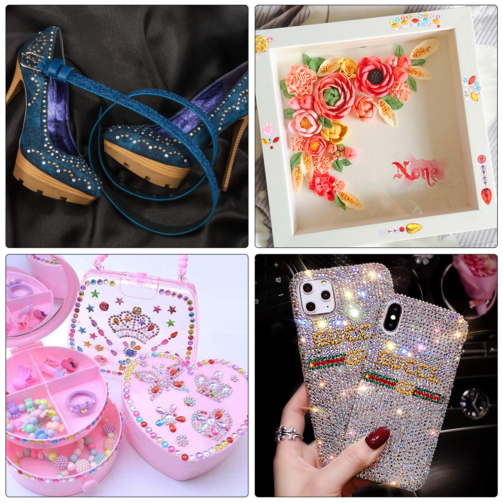Vegena 1802 Pezzi Strass Autoadesivi Cristallo – Gemme Fai Da Te Multiforma E Multicolore, Per Decorazioni Su Unghie, Viso, Cellulari, Scrapbooking - 2