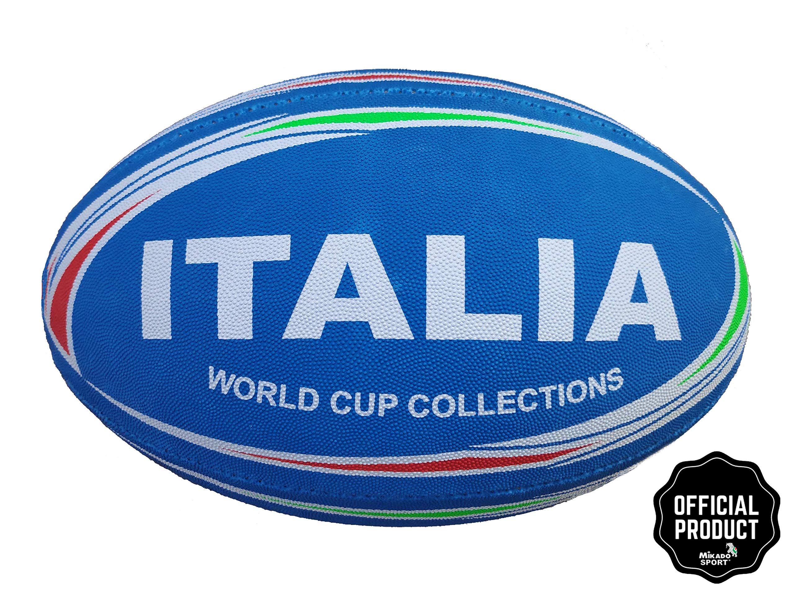 mikado 49807, Pallone da Rugby Colore/Modello Blu, Nazione Italia, Dimensione Normale