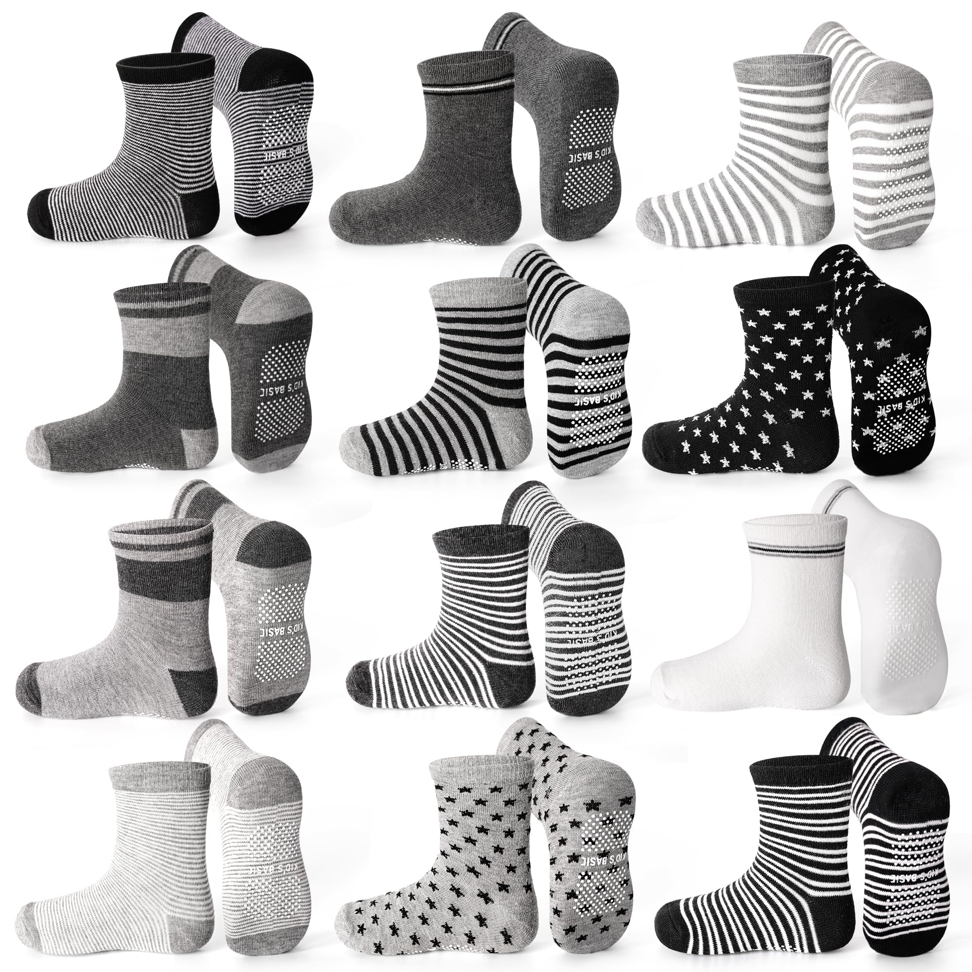 ELUTONG Toddler Baby Grip Socks-Cute Kid's Non Slip Socks-12 Pairs Of Baby’s Socks Suitable Baby Kids Aged 1-7 Years — view 15