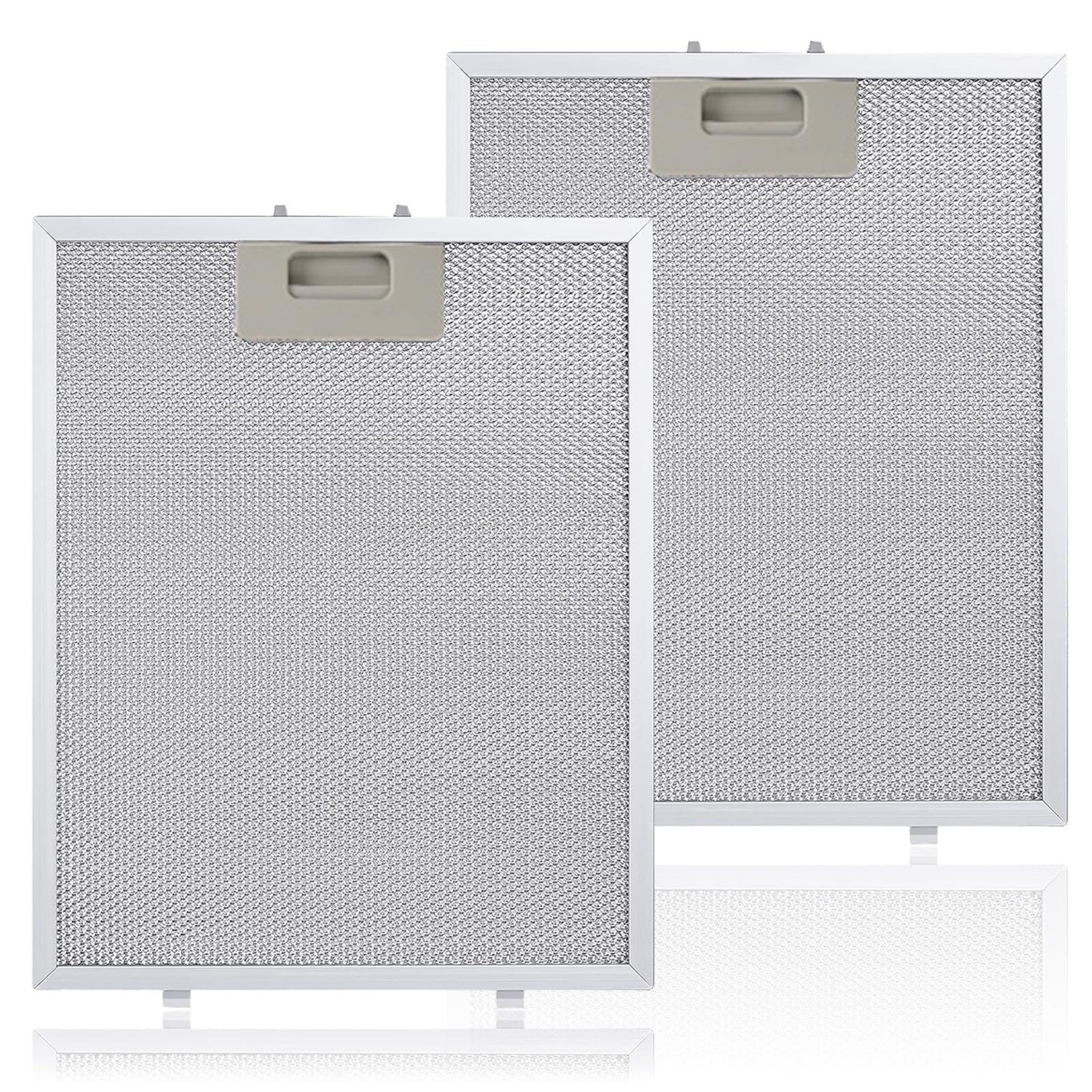 Axvrav Silver 2 Pack Metal Grease Filter For Cooker Hood, 320 X 260 Mm Aluminium Replacement Filter With 5 Layers, Universally Compatible Grease Filter For Kitchen Cooker Hoods - Durable & Efficient