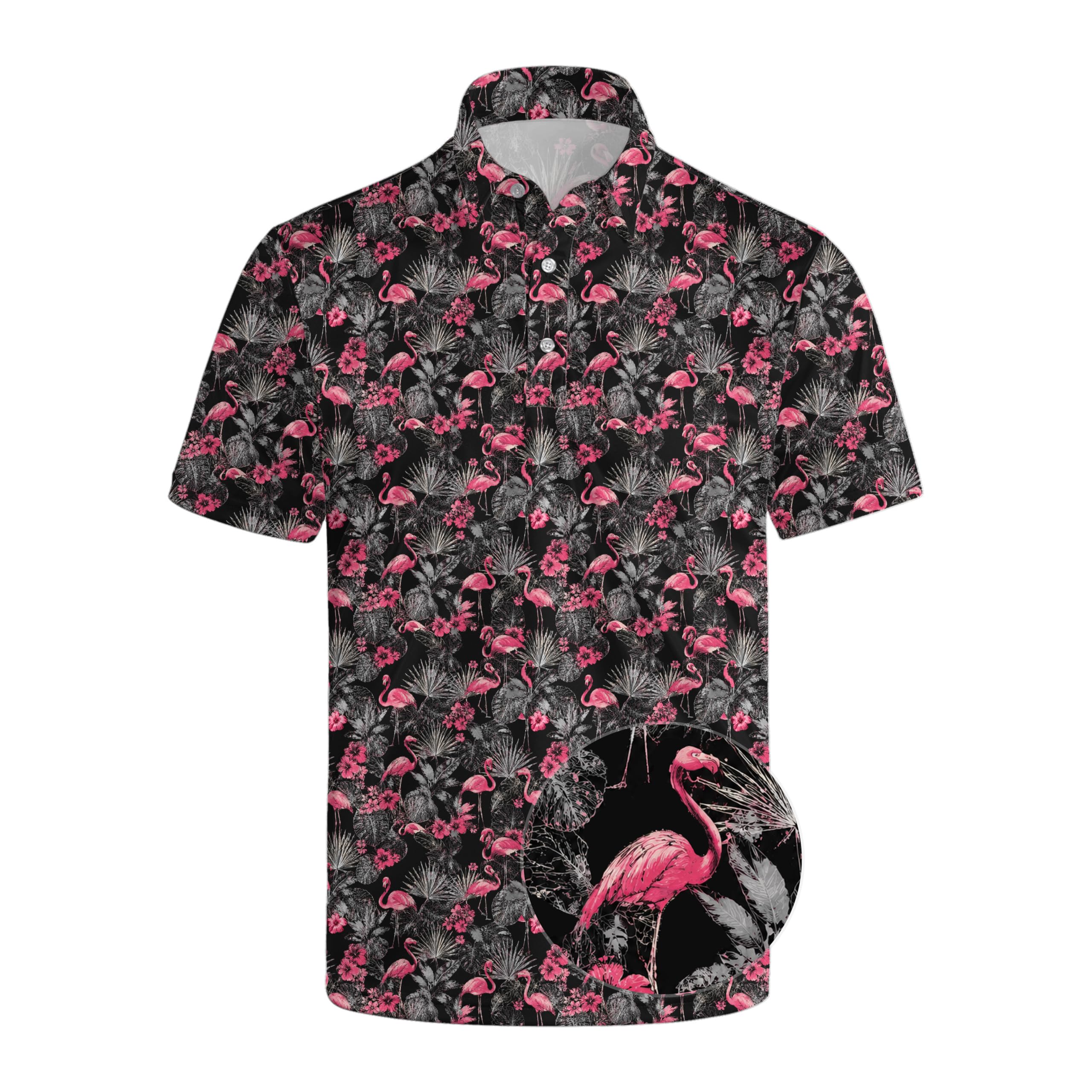 Men's Funny Golf Shirt Short Sleeve, Casual Polo Shirts for Men