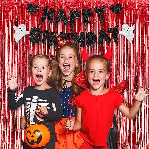 Miniatura 8 de BRAVESHINE - Cortina de flecos de papel de oropel con purpurina roja, 2 unidades de 3.2 x 8.2 pies para fotos de fiestas de niña, cumpleaños, San