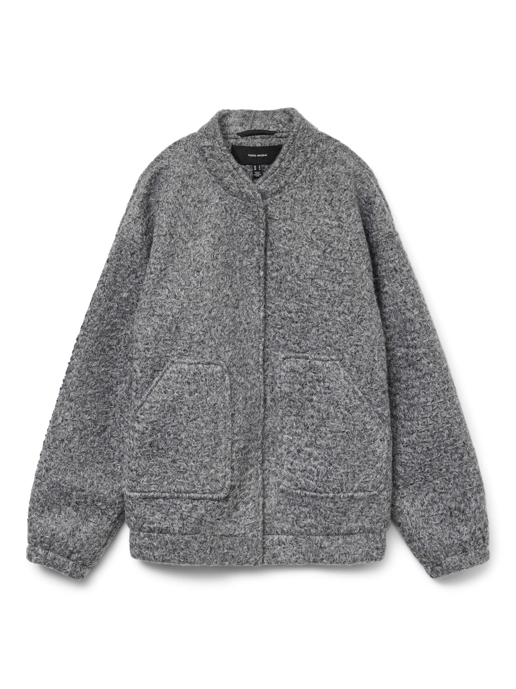 VERO MODA Women's Vmamber Elite Bomber Jacket Noos Bomber Jacket, Medium Grey Melange, M