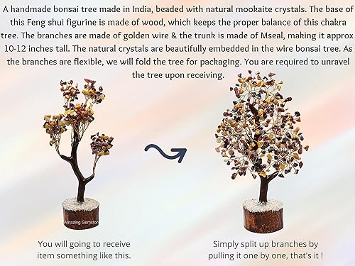 Vista 60 de Árbol de la vida de cristal curativo natural de piedra lunar blanca, Feng Shui, árbol de la vida de la fortuna para decoración del hogar