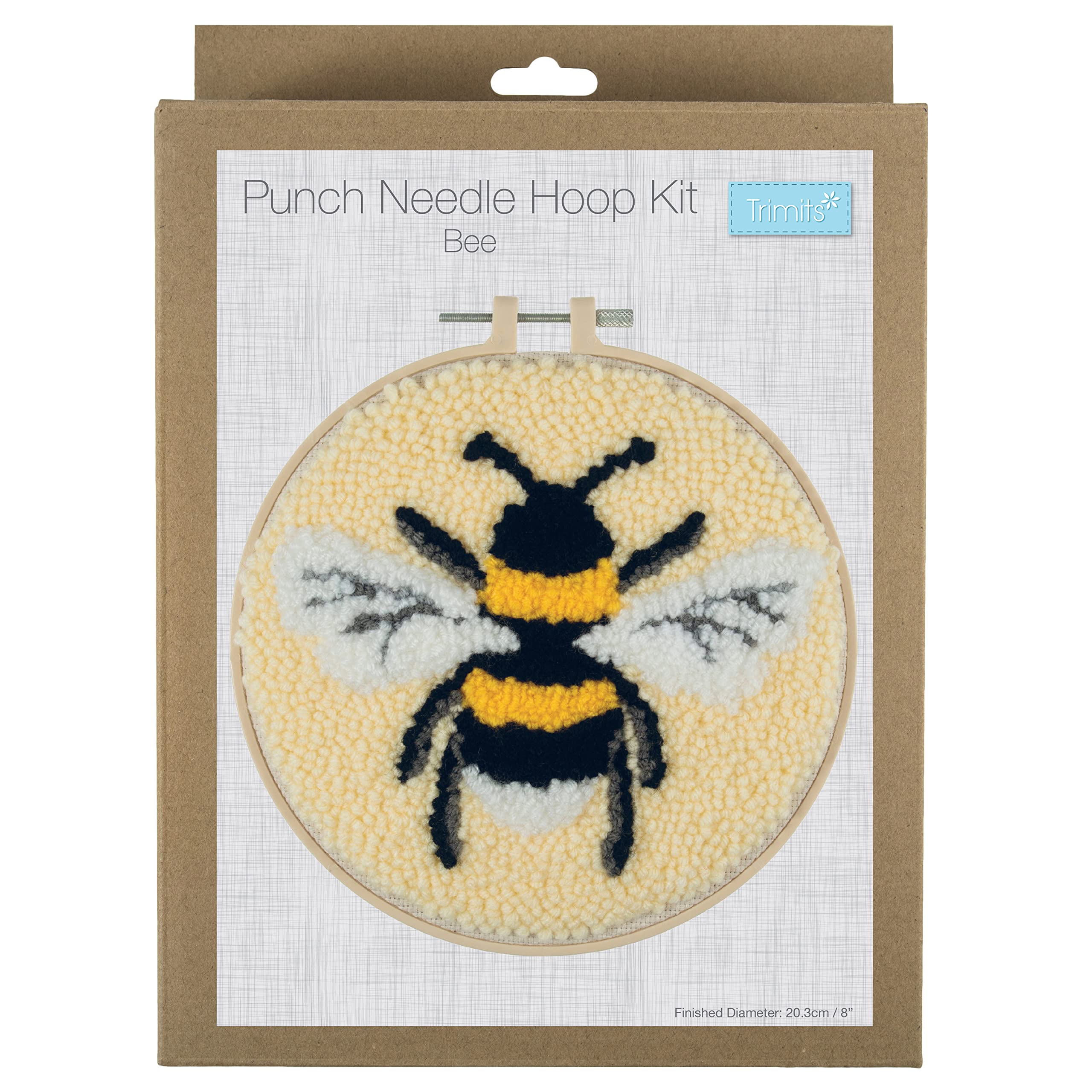 Trimits Punch Needle Hoop Kit, 20.3cm (8in), Bee, 20.3cm or 8in - Image 2