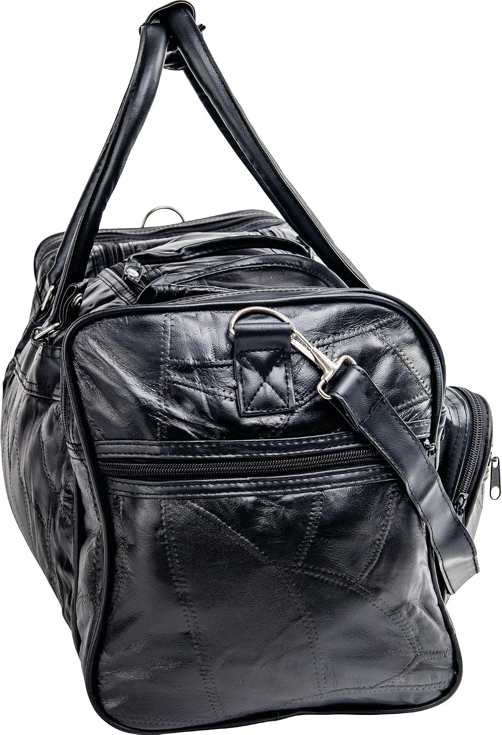 Maxam 18" Leather Tote Barrel Bag