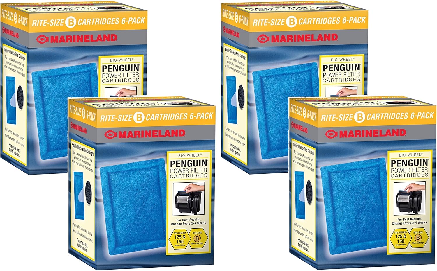 MarineLand Rite-Size Cartridge B, 24-Pack (4 Packages with 6 Filters Per Package)