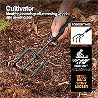 Vista 3 de Fiskars Vegetable Gardening Essentials 6-Piece Tool Set for Cultivating, Serrated Stainless Steel Shears & 4-in-1 Seed Sower for Planting