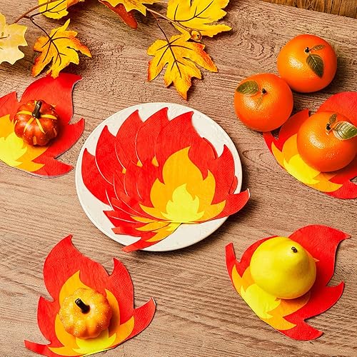 Miniatura 5 de Henoyso 100 servilletas de fuego, suministros de fiesta, 6.5 pulgadas, servilletas de llama desechables de papel para bomberos, camión de bomberos,