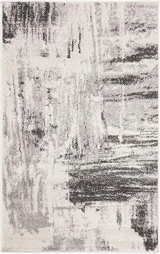 Miniatura 34 de SAFAVIEH Adirondack Collection - Alfombra de área de 6 x 9 pies, marfil y gris, diseño abstracto moderno, no desprende pelusa y de fácil cuidado