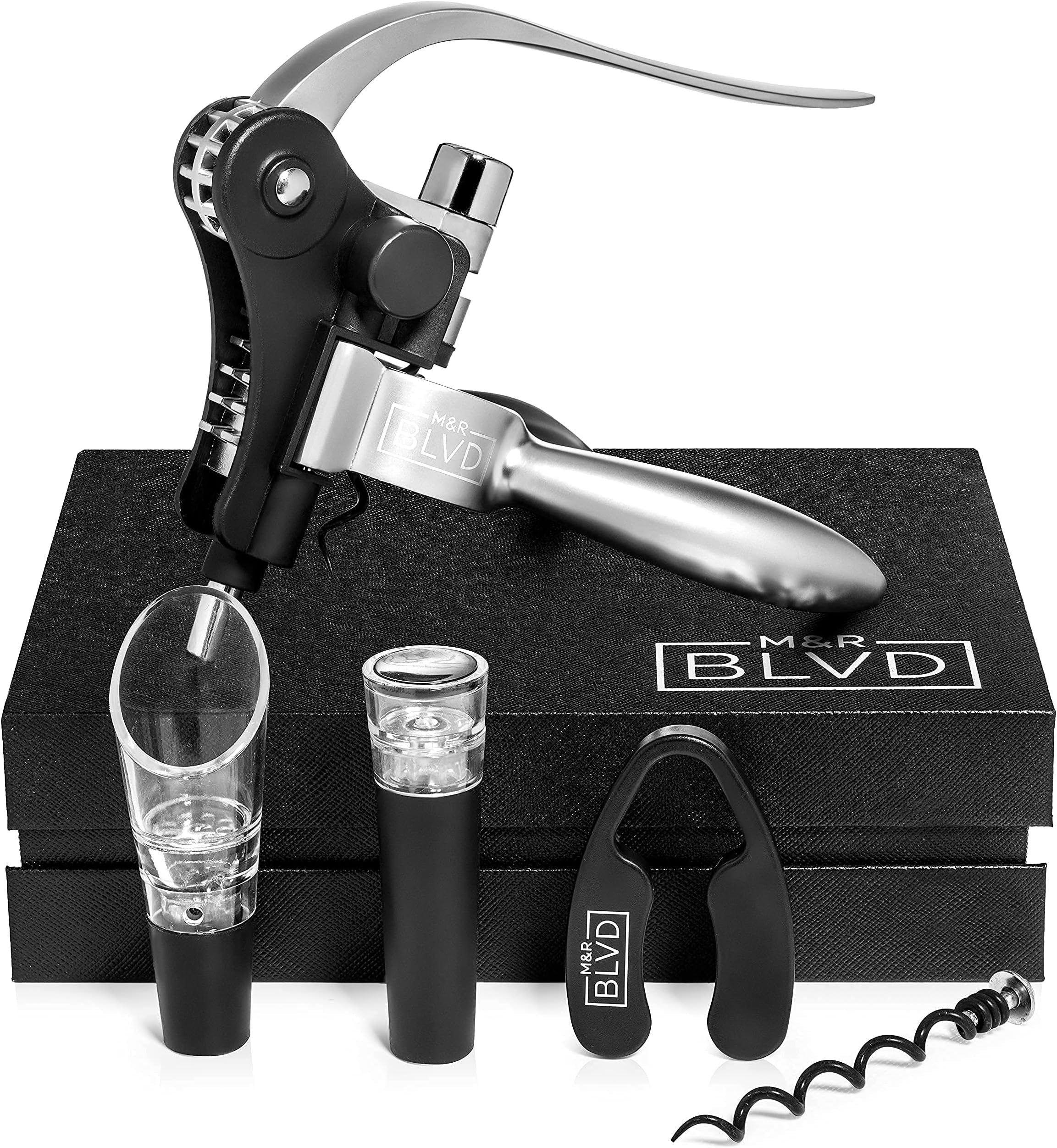 Cooko Wine Opener Set,Wine Bottle Opener Including Foil Cutter, Bottle Stopper