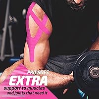 Vista 9 de Physix Gear Sport Kinesiology Tape (2 Pack or 1 Pack), Best Waterproof Muscle Support Adhesive, 2in x 16.4ft Roll Uncut, Physio Therapeutic Aid for