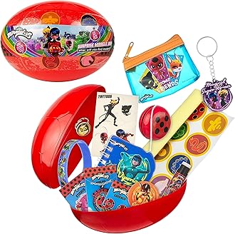13pc Surprise Miracle Box -Zag Heroez Themed Ladybug and Cat Noir Toys Surprise with Stickers for Kids, Treasure Prizes, Birthday Favors