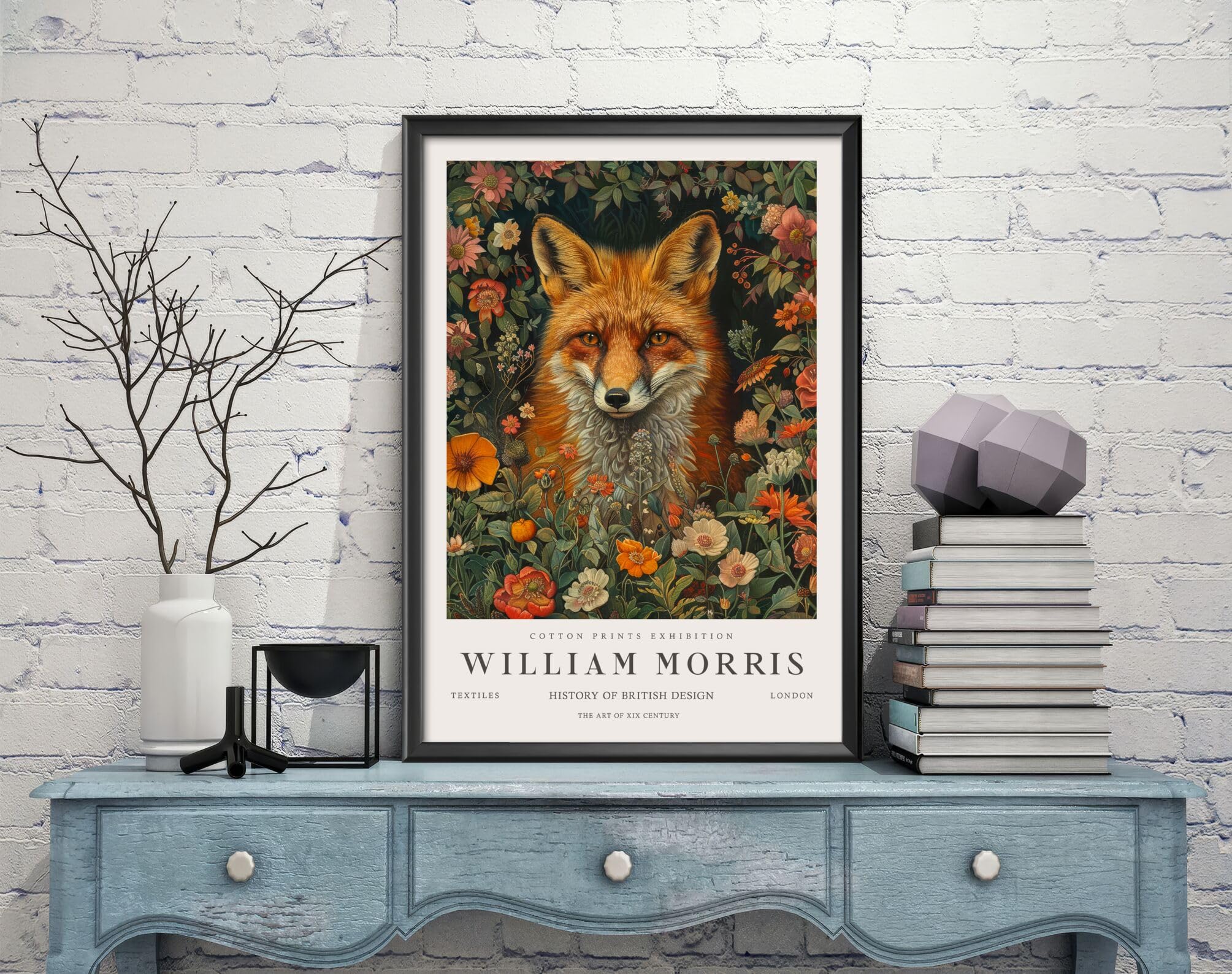 William Morris Fox Print, William Morris Exhibition Print, William Morris Poster, Vintage Wall Art, Textiles Art, Vintage Poster (050b) A3