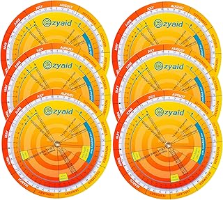 Pregnancy Wheel (Pack of 6), Due Date OB-GYN Calculator for Pregnant Women/Healthcare Providers, Gestational EDC/EDD Wheel with CRL, BPD, HC AC and FL Guide
