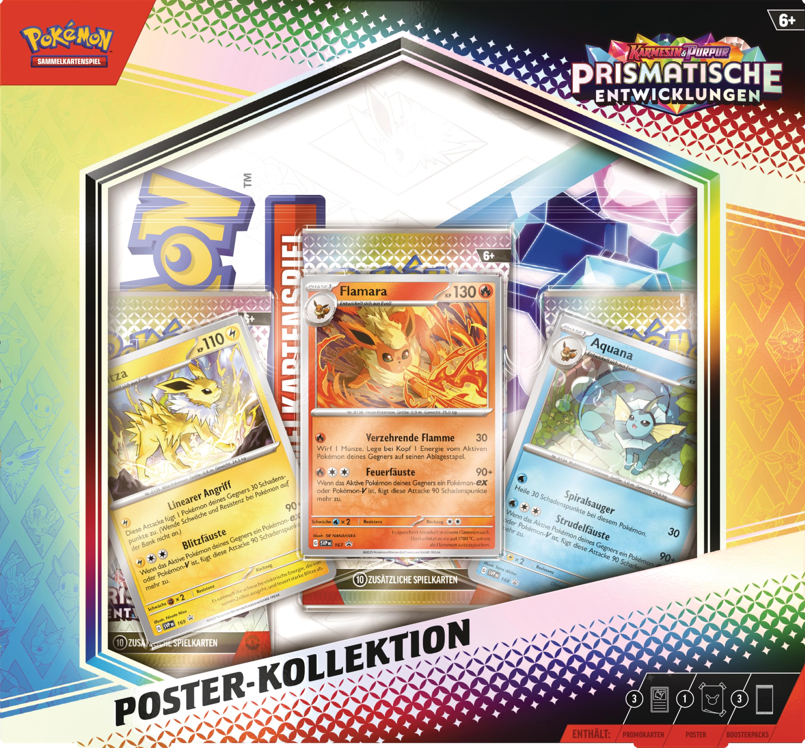 Pokémon - Kolekcjonerska gra karciana kolekcja plakatów Karmesin & Purpur – rozwój pryzmatyczny (3 pakiety boosterowe i 3 holograficzne karty promocyjne)