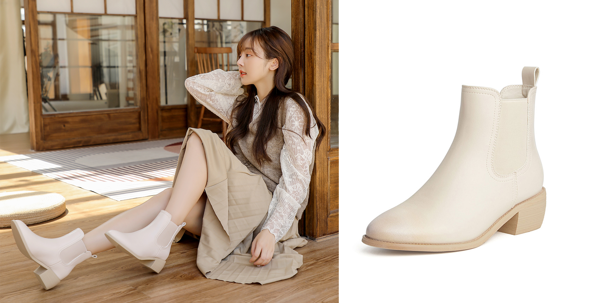 Amazon | [JOSINY] ショートブーツ レディース サイドゴア ウッド