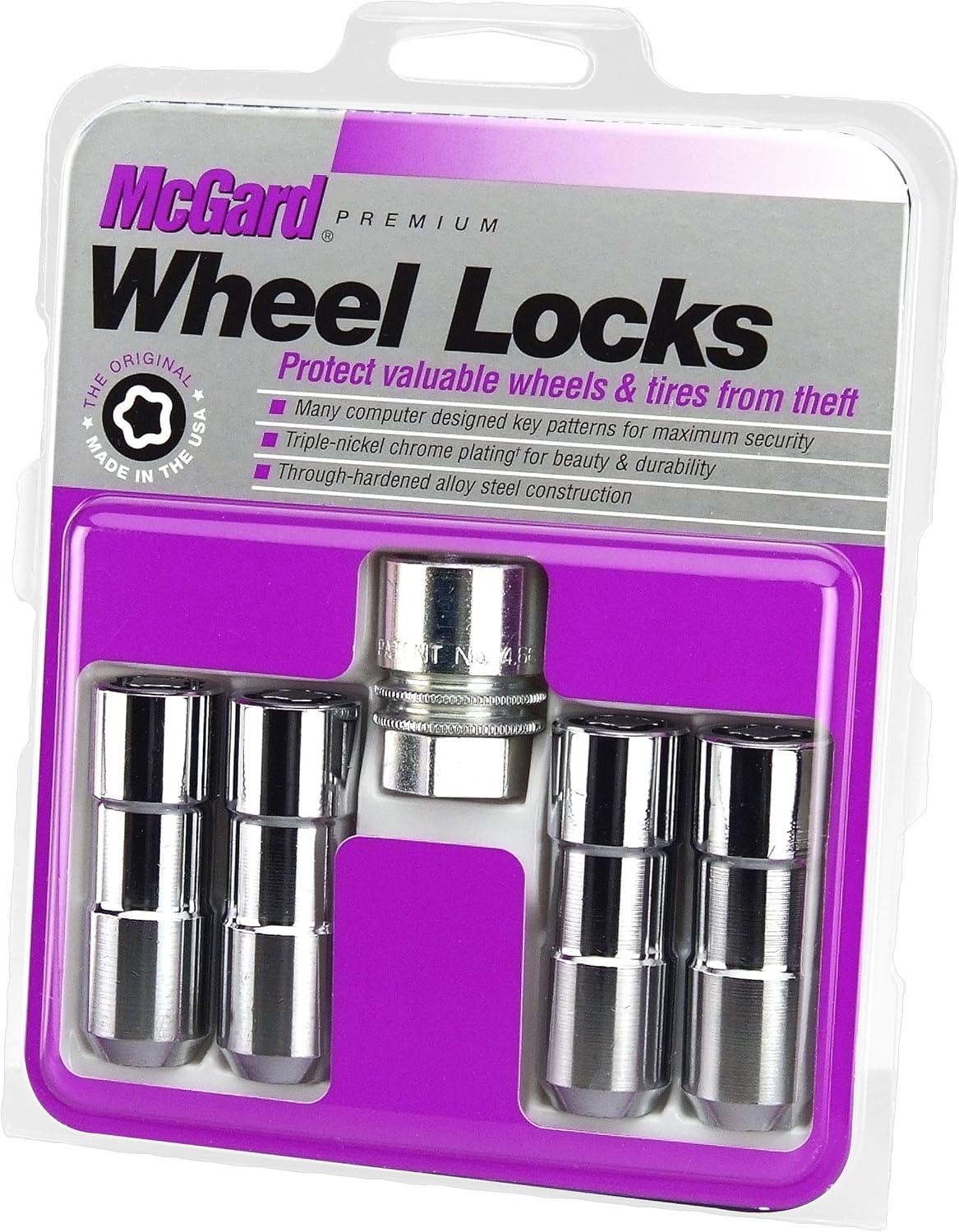 McGard 24134 Chrome Cone Seat Wheel Locks (9/16" - 18 Thread Size) - Set of 4