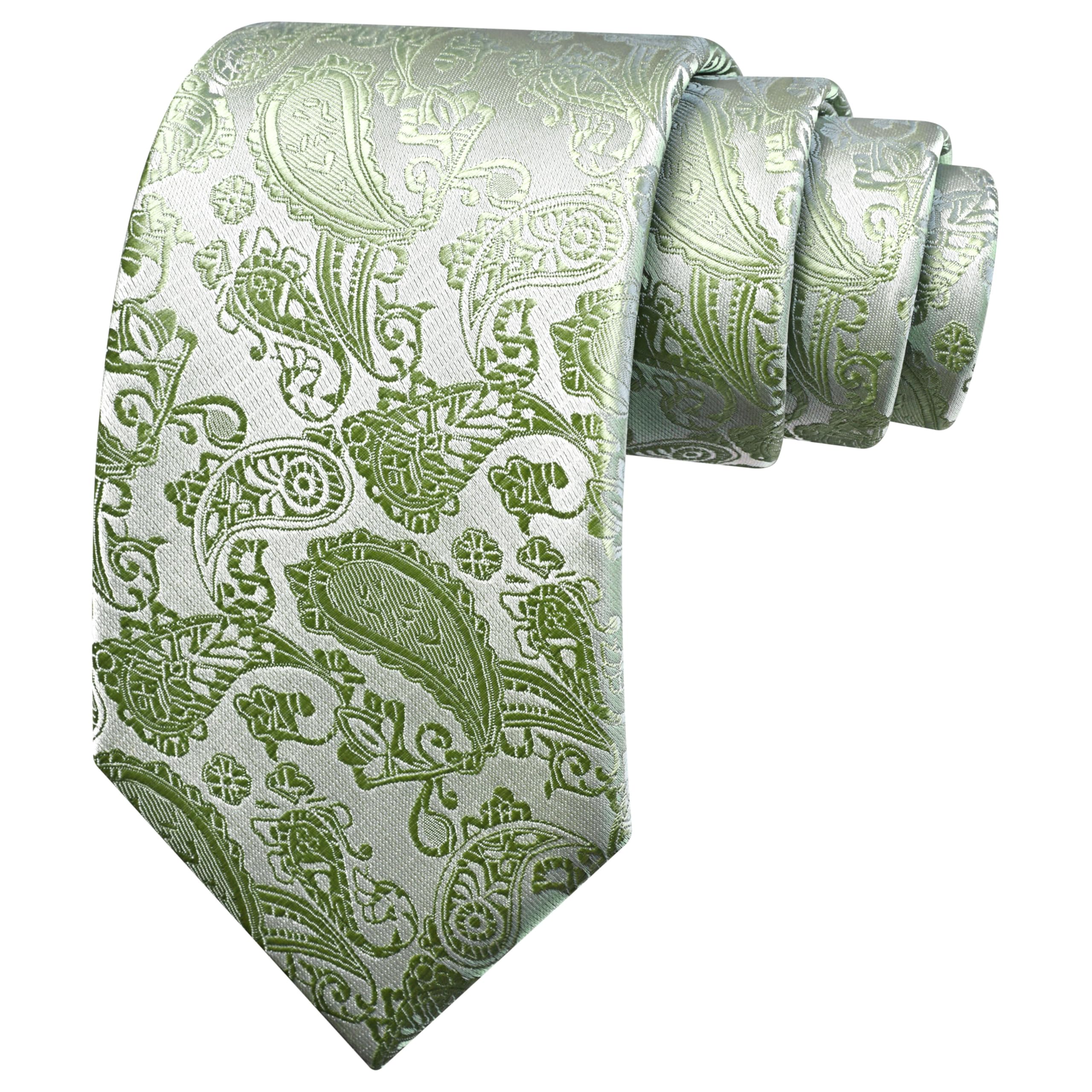 GUSLESON 3.15"(8cm) Fashion Paisley Ties Mens Woven Jacquard Necktie for Wedding