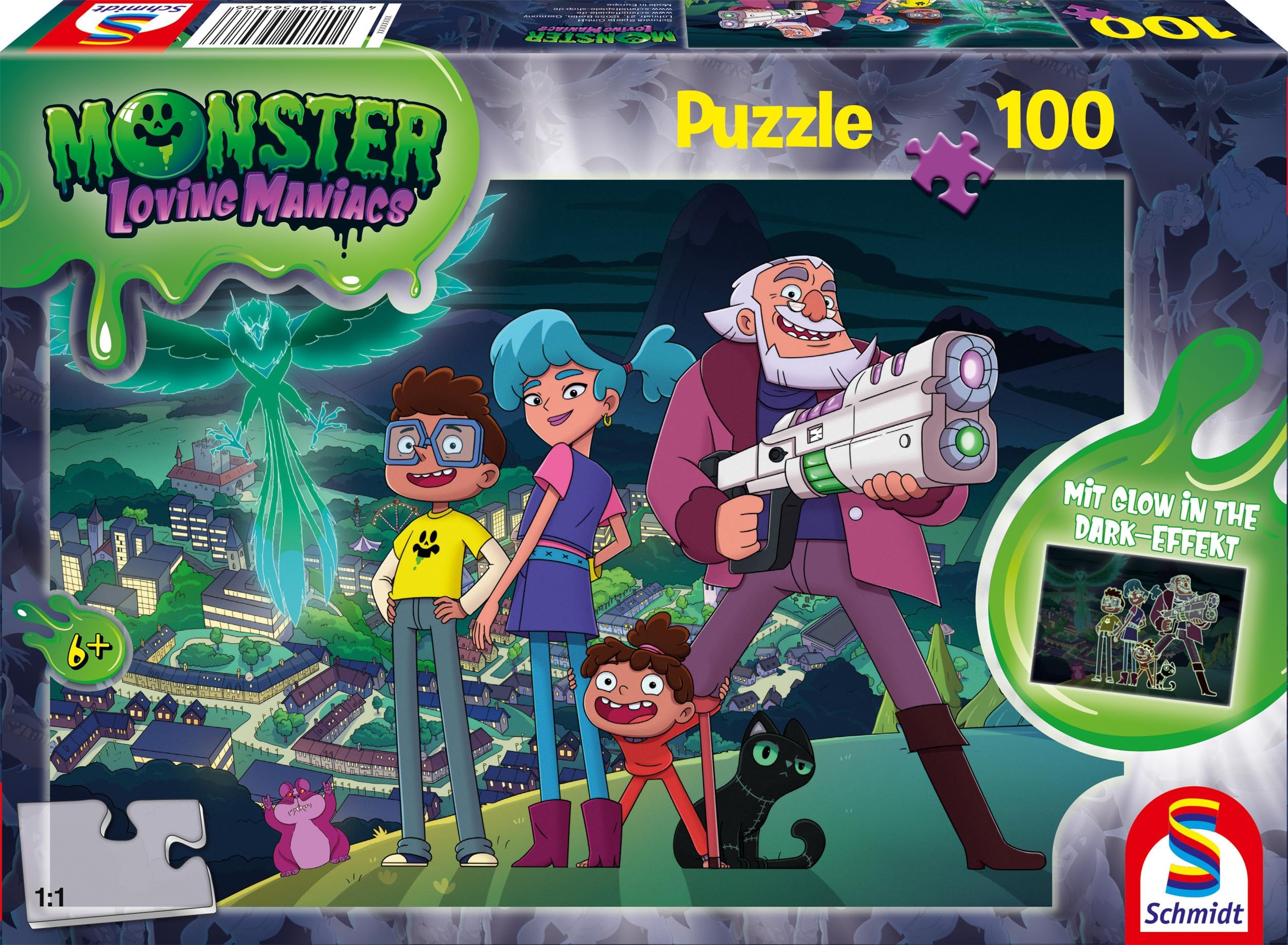 Schmidt Spiele 56476 Monster Loving Maniacs, Nacht über Gruselbruch, 100 Teile Kinderpuzzle