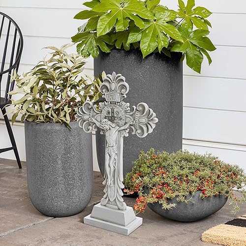 Miniatura 12 de LuxenHome - Estatua de Virgen María para exteriores, estatua religiosa de jardín de 30 pulgadas, estatua de la bendita madre al aire libre, estatuas