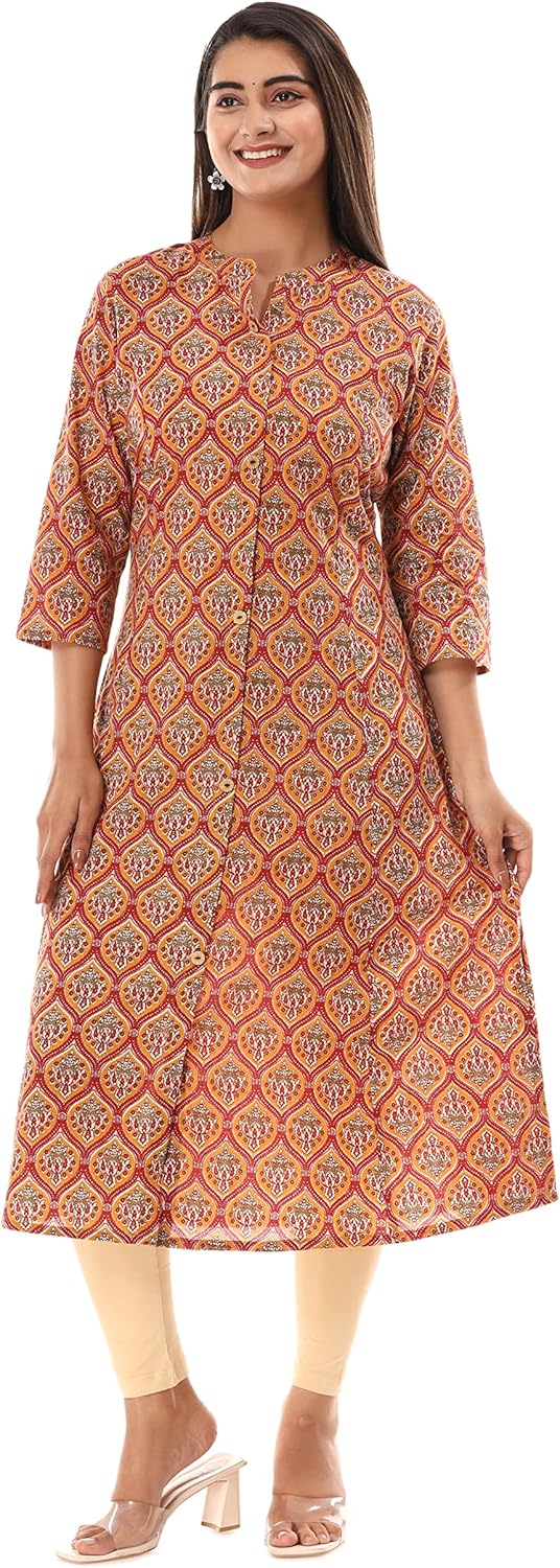 Vi VIHAAN IMPEX Cotton Kurtis for Women Indian Style |Indian Kurta | Casual Wear Cotton Kurta Multicolor - Image 2